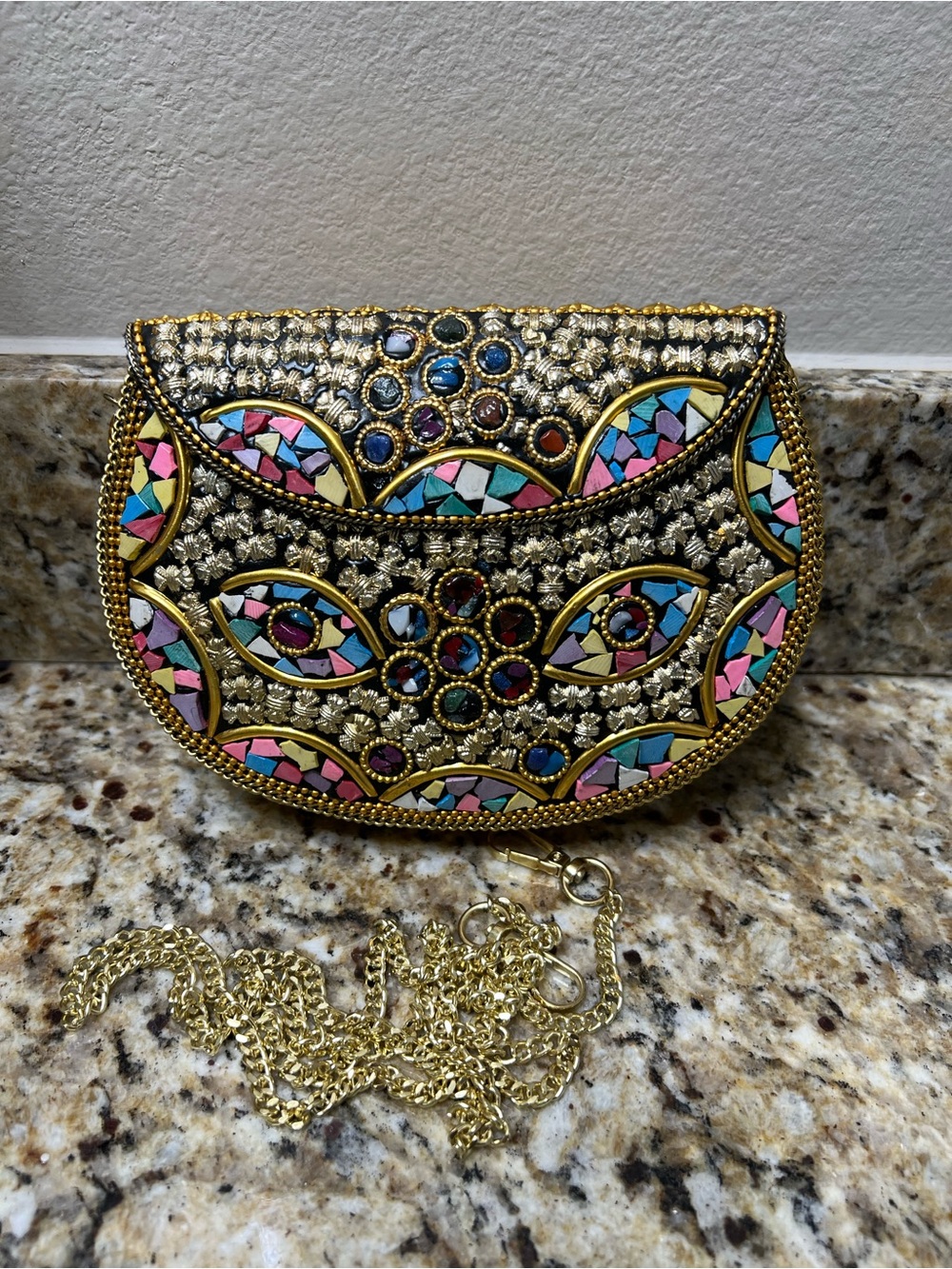 RAMLA Gold Mosaic Embellished Crossbody
